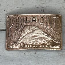 Vintage Boy Scout Philmont Scout Ranch Embossed Copper Belt Buckle picture
