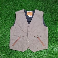 Vintage 90s Schaefer-Outfitter 825 Ranch-Wear Wool Vest Medium Brown Snap Button picture