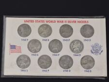1942-P-1945-S United States World War II Silver Jefferson Nickels 11 Coin Set picture