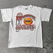 Vintage 90s Houston Rockets T Shirt L NBA Basketball Gray Texas Sports Trench picture
