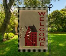 Primitive Country Americana Rustic Welcome Prim Folk Double Sided Garden Flag picture