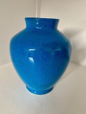 Made in Belgium Boch Freres Blue Crackle Art Deco Vase picture