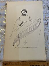 1972 Gary Simmons Pen & Ink Bertram's Nashville Indiana Art Work Man & Woman VTG picture