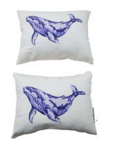 2X Sewing Down South Waterlife Collection 15x19 Pillow Swimming Whale Purple picture