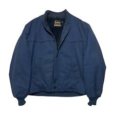 Vintage 70s Sears Perma Prest Sportswear Ricky Jacket Blue Sz 44 Lined picture