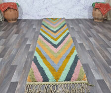 Vintage Tribal Geometric Narrow Long Runner Rug Handmade Hallway Moroccan Carpet picture