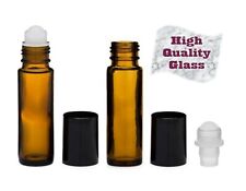 Amber 10 ml 1/3 oz Glass Roll-on Bottles Aromatherapy Oil roller ball Bottles picture