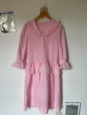 Sandy Liang/Molly Goddard-style vintage pink ruffle collar dress, size S/M picture