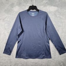 Duluth Tading Co Shirt Womens Medium Blue Fleece Lined Crew Neck Long Sleeve picture