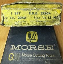 Vintage GW Morse Cutting Tools Size 1/2-13 NC 3 Flutes picture