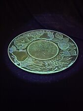 Vintage Maganese KIG Indonesia K126 Blue Dinner Plate-RARE FIND/GLOWS GREEN picture