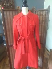 Vintage 1960s/70s SEARS Stroller Jacket Deep Ted Pockets Lined Belted Size 7 picture