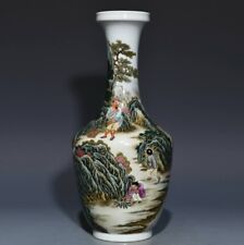chinese Qianlong famille rose Dragon Boat Festival stories a plate-mouthed vase picture