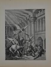 Antique Angels Pegasus Temple Battle Gustave Dore Religious Art Print 1880 picture