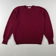 Vintage 60s Cox Moore Sweater Men’s Large Red Lambs Wool V Neck Long Sleeve picture