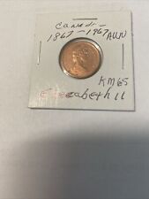 Canadian 1 cent Elizabeth II 1867-1967 AU/BU Centennial Coin Se Description picture