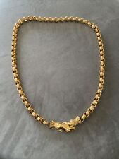 VINTAGE KENNETH JAY LANE GOLD TONE INTERLOCKING HANDS NECKLACE 34 INCHES KJL picture