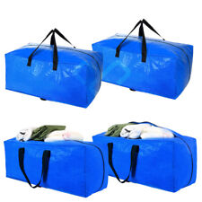 Extra Large Heavy Duty Reusable Storage Bags - 4-Pack Blue Zipped Moving Bags picture