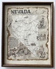 Vintage NEVADA RECREATION UNLIMITED 1975 Framed Brothel Map Print Kit-Kat Ranch picture