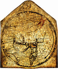 1300 Hereford Mappa Mundi World Map Medieval Vintage History Wall Art Poster picture