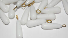 Vintage White Glass Tapered Drops with Loop Charms drp037A picture