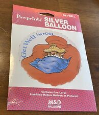 RARE M&D Balloons Pawprints Silver Balloon Get Well Soon New picture