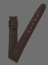 Universal Geneve 18mm x 14mm Vintage Dark Brown Leather Strap picture