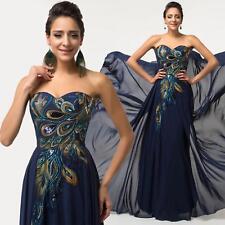 Women's Embroidered Peacock Dress Masquerade Party Evening Prom Bridesmaid Gowns picture