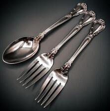 Lot 3 Gorham Chantilly 8 ½” Sterling Serving Pieces Meat Forks Veggie Spoon picture