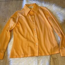 Vintage 70s Corinth Street Orange Buttondown Shirt Top L picture