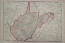 Original 1906 Antique Map WEST VIRGINIA Charleston Huntington Petersburg Kanawha picture