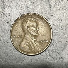 RARE 1944 Wheat Penny Cent Coin Error  “L” in Liberty is in Rim  & No Mint Mark picture