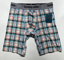 NEW Tommy John Men's Boxer Brief Second Skin Coconut Milk Fireplace Plaid Medium picture