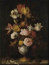 Bouquet of flowers in a Chinese vase - about 1623 40x50IN Canvas picture