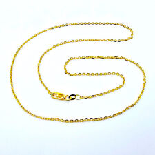 22K Gold Cable Link Chain Necklace 16.3 in choker 1.4mm Genuine Hallmarked 916 picture