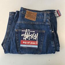 Vintage Stussy Made In USA Denim Jean Shorts  36 Deadstock 90s Big Ol Jens New picture
