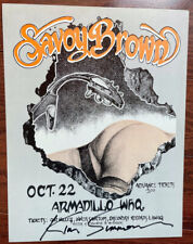 1975 KEN FEATHERSTON SIGNED SAVOY BROWN GUITAR BUTT ARMADILLO CONCERT POSTER picture