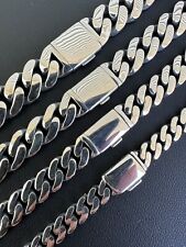 Miami Cuban Link Chain Necklace / Bracelet Real 925 Silver Sleek Clasp 6-12mm picture