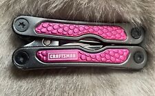 CRAFTSMAN 10-IN-1 Mini Pocket Multi Tool Knife Opener Pink Handle Breast Cancer picture