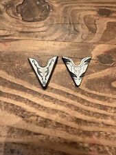 Pair Vintage Silver Metal Country Western Shirt Blouse Collar Tips  picture