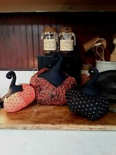 Primitive country Farmhouse fall pumpkin set of three whimsical fabric pumpkins picture