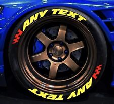 1.25” Permanent Tire Lettering CUSTOM TEXT yellow Fits 15-22”  picture