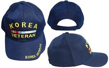 Korea Korean Vet Veteran Ribbon Navy Blue Adjustable Embroidered Cap Hat picture