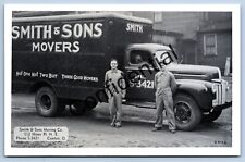 Early Moving Truck And Men Of Smith & Sons Moving Co At Canton Ohio OH G177 picture