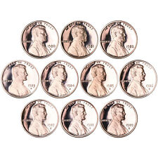 1980-1989 S Lincoln Memorial Cent Gem Deep Cameo Proof Run 10 Coin Set US Mint picture