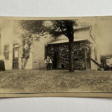 Antique RPPC Real Postcard Mature Man Sitting In Yard “Grandpa” Note Canton OH picture