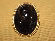 VINTAGE  ONYX  CAMEO PIN picture