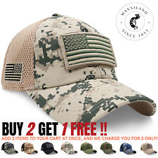 Baseball Cap USA Flag American Mens Hat Military Patch Mesh Tactical Army Caps picture