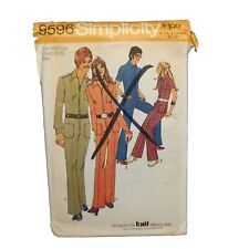 Vintage 1970s Simplicity 9596 sewing pattern Mens and Misses Jumpsuit Med 38-40 picture