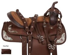 Synthetic Western Horse Tack Saddle 15 FQHB Trail Barrel Racing Tack Set picture